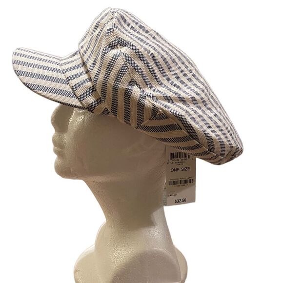 NWT INC International Concepts jean material white blue cap - Picture 3 of 4